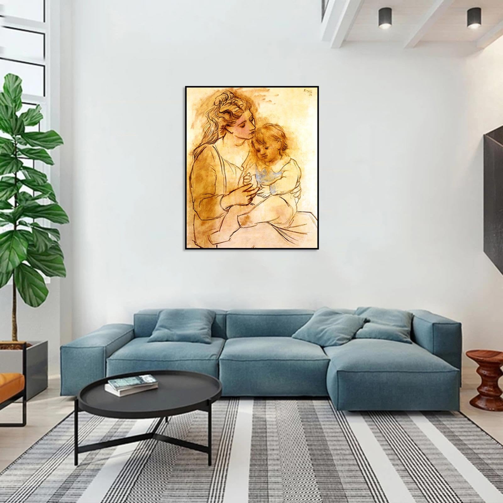 Amazon.co.jp: パブロ・ピカソ作の母と子 有名な絵画 キャンバスに印刷